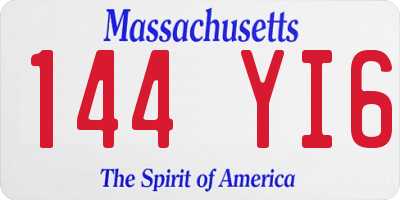 MA license plate 144YI6