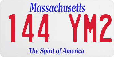 MA license plate 144YM2