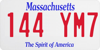 MA license plate 144YM7