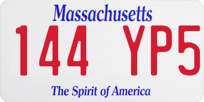 MA license plate 144YP5