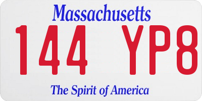MA license plate 144YP8