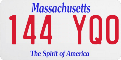 MA license plate 144YQ0