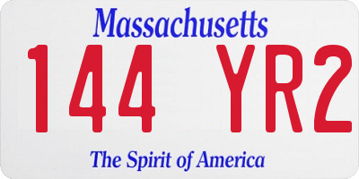 MA license plate 144YR2