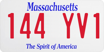 MA license plate 144YV1