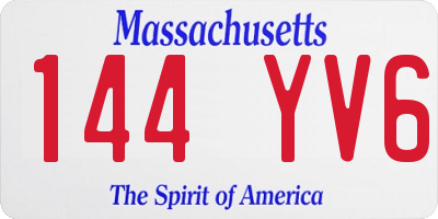 MA license plate 144YV6