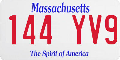 MA license plate 144YV9
