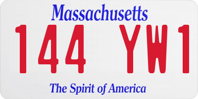 MA license plate 144YW1
