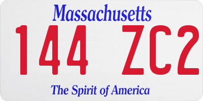 MA license plate 144ZC2