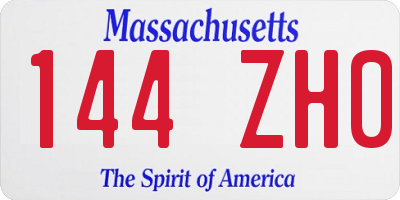 MA license plate 144ZH0