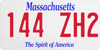 MA license plate 144ZH2