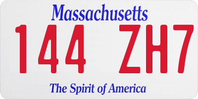 MA license plate 144ZH7