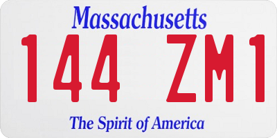 MA license plate 144ZM1