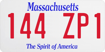 MA license plate 144ZP1