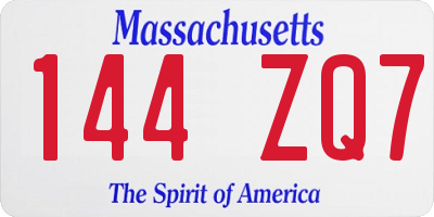 MA license plate 144ZQ7