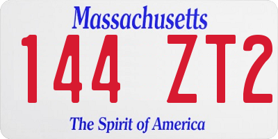 MA license plate 144ZT2