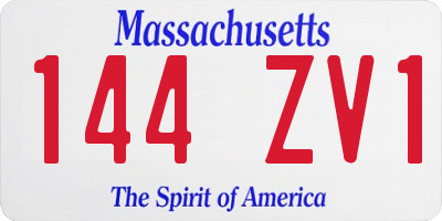 MA license plate 144ZV1