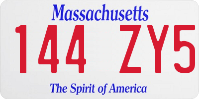 MA license plate 144ZY5
