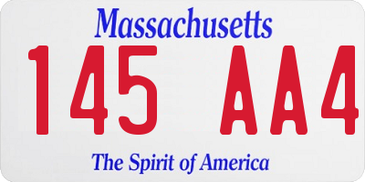 MA license plate 145AA4