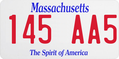 MA license plate 145AA5