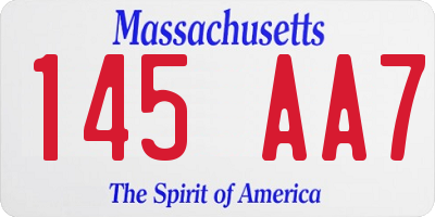 MA license plate 145AA7