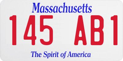 MA license plate 145AB1