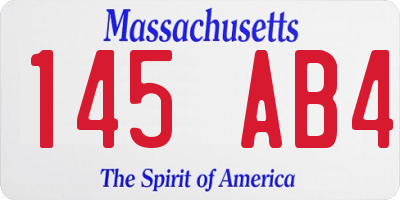 MA license plate 145AB4