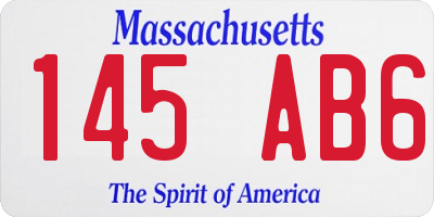 MA license plate 145AB6