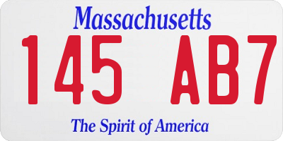 MA license plate 145AB7