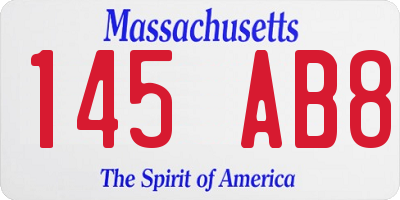 MA license plate 145AB8