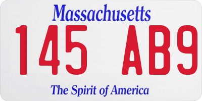 MA license plate 145AB9