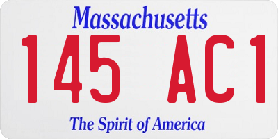 MA license plate 145AC1