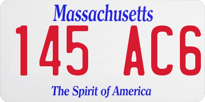 MA license plate 145AC6