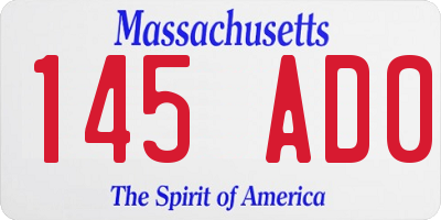 MA license plate 145AD0