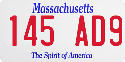MA license plate 145AD9