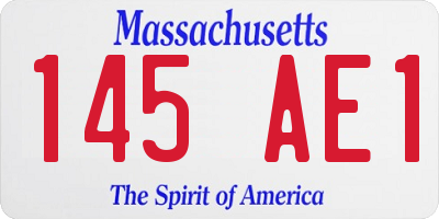 MA license plate 145AE1