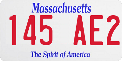 MA license plate 145AE2