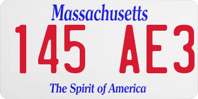 MA license plate 145AE3