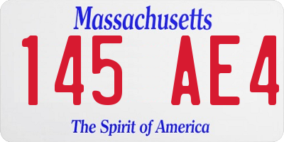 MA license plate 145AE4