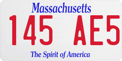 MA license plate 145AE5