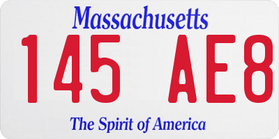 MA license plate 145AE8