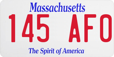 MA license plate 145AF0