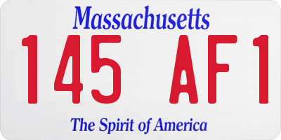 MA license plate 145AF1