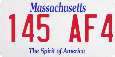 MA license plate 145AF4