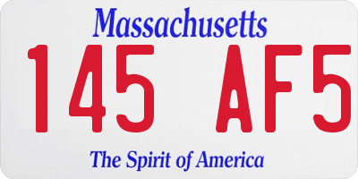 MA license plate 145AF5