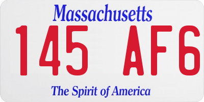 MA license plate 145AF6