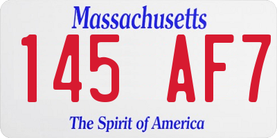 MA license plate 145AF7