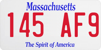 MA license plate 145AF9