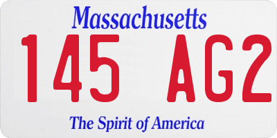 MA license plate 145AG2