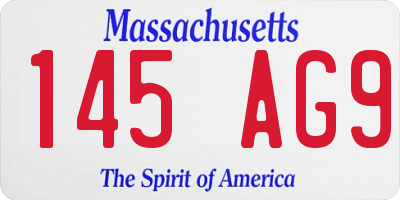 MA license plate 145AG9