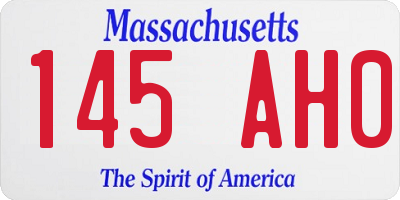 MA license plate 145AH0